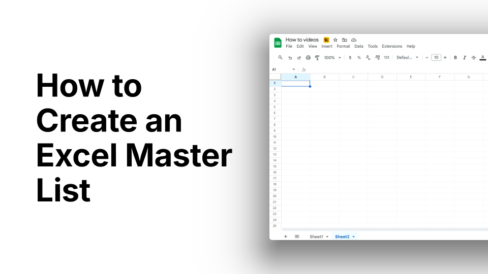 How to Create an Excel Master List