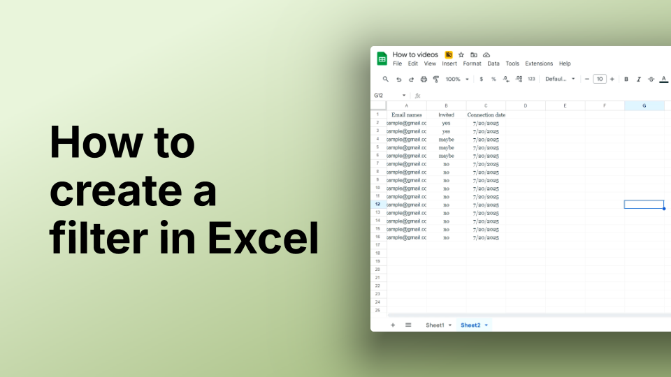 How to Create a Filter in Excel