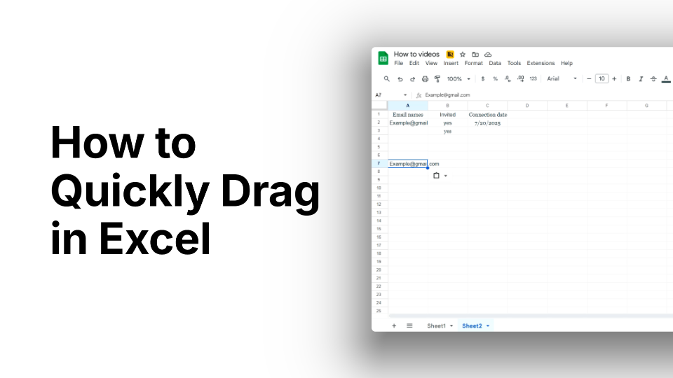 How to Quickly Drag in Excel