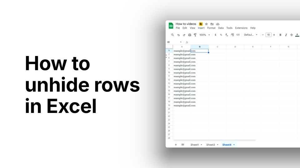 How to Unhide Rows in Excel