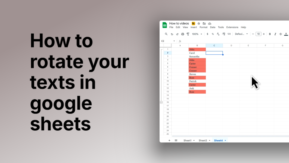 How to Rotate Your Texts in Google Sheets