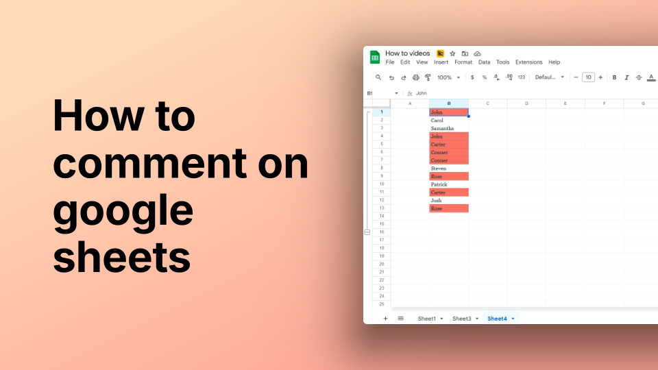 How to Comment on Google Sheets