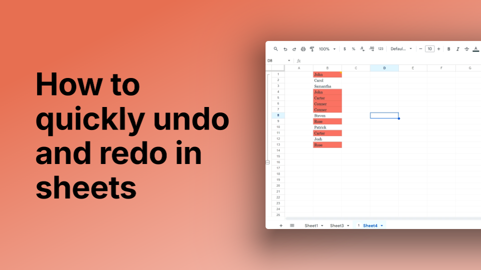 How to Quickly Undo and Redo in Google Sheets