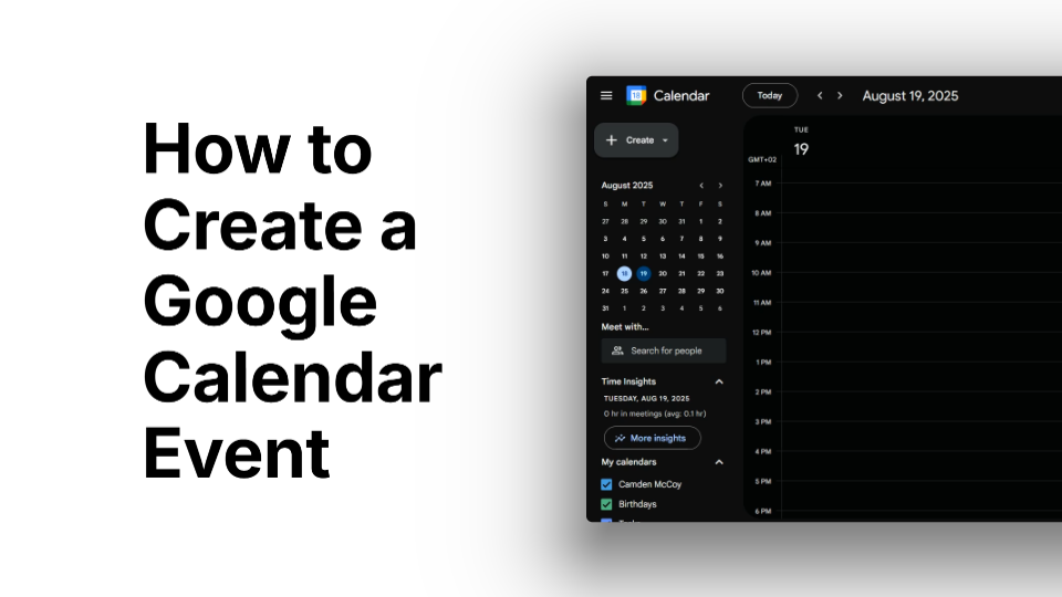 How to Create a Google Calendar Event
