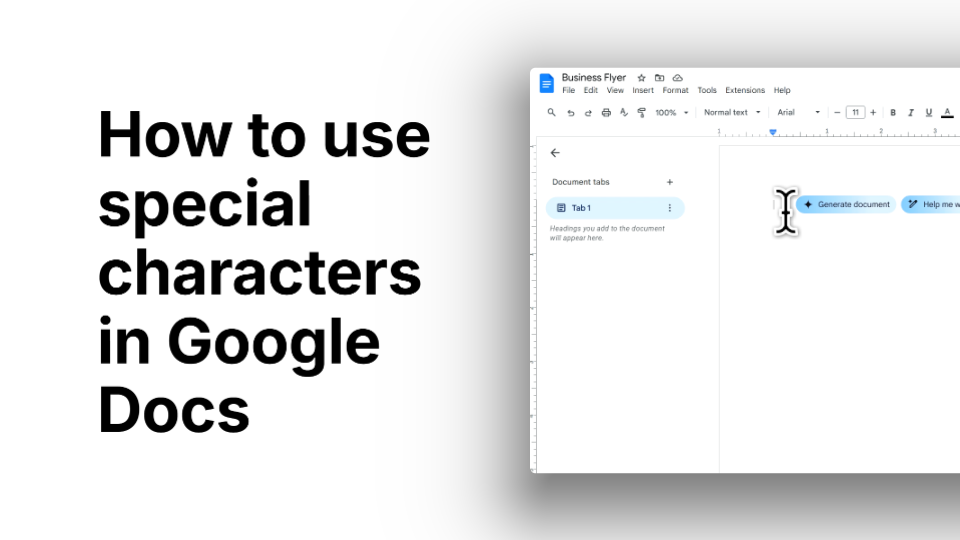How to Use Special Characters in Google Docs