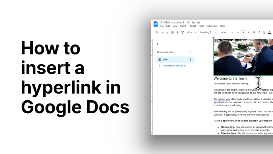 How to Insert a Hyperlink in Google Docs