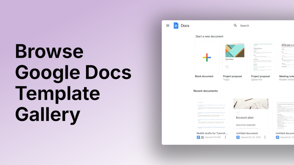 How to Browse the Google Docs Template Gallery