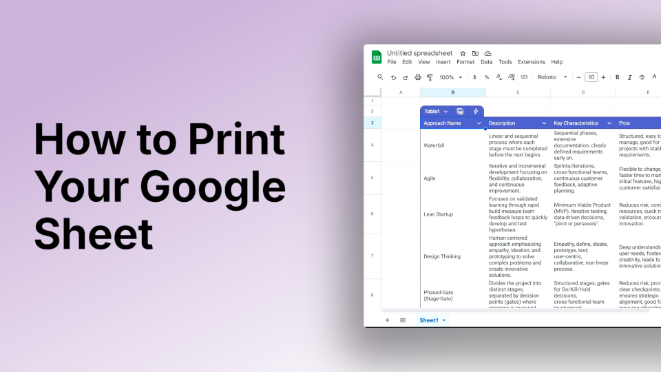 How to Print Your Google Sheet
