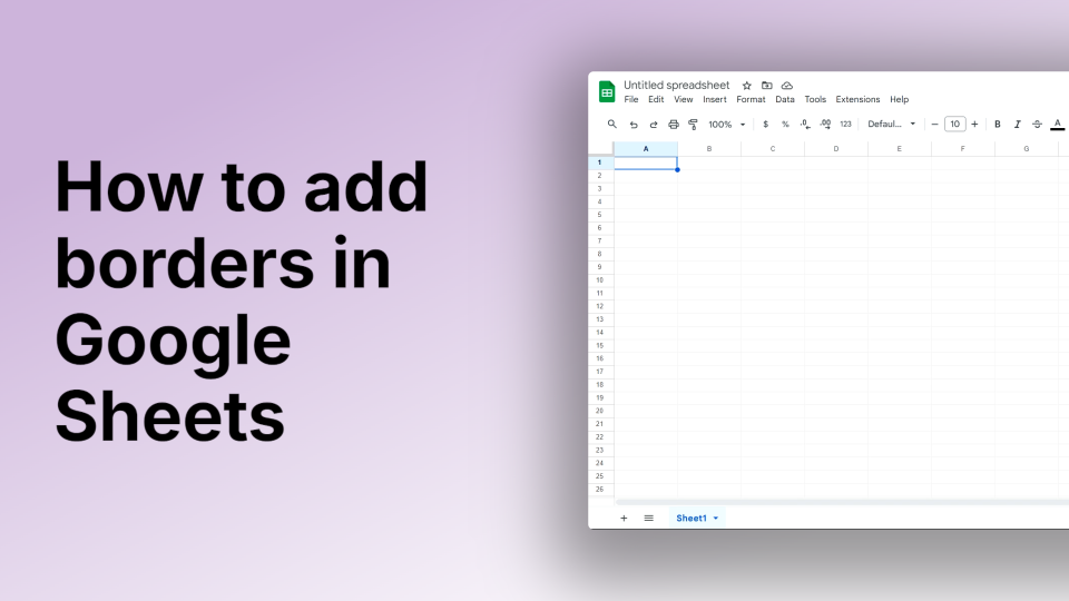 How to Add Borders in Google Sheets