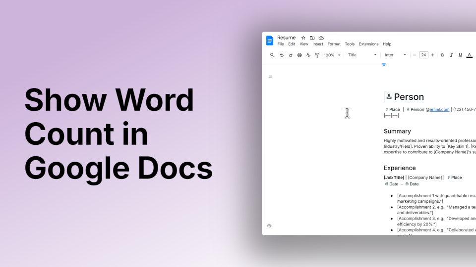 How to Show the Word Count in Google Docs