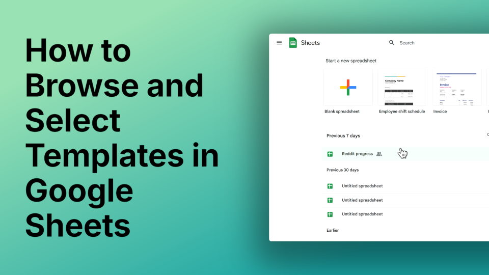 How to Browse and Select Templates in Google Sheets