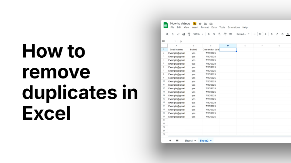 How to Remove Duplicates in Excel