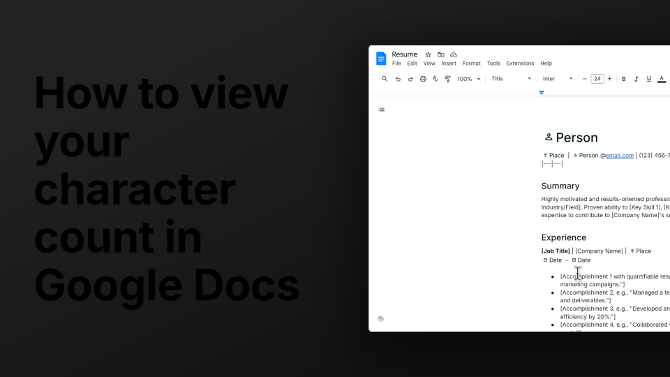 How to View Your Character Count in Google Docs