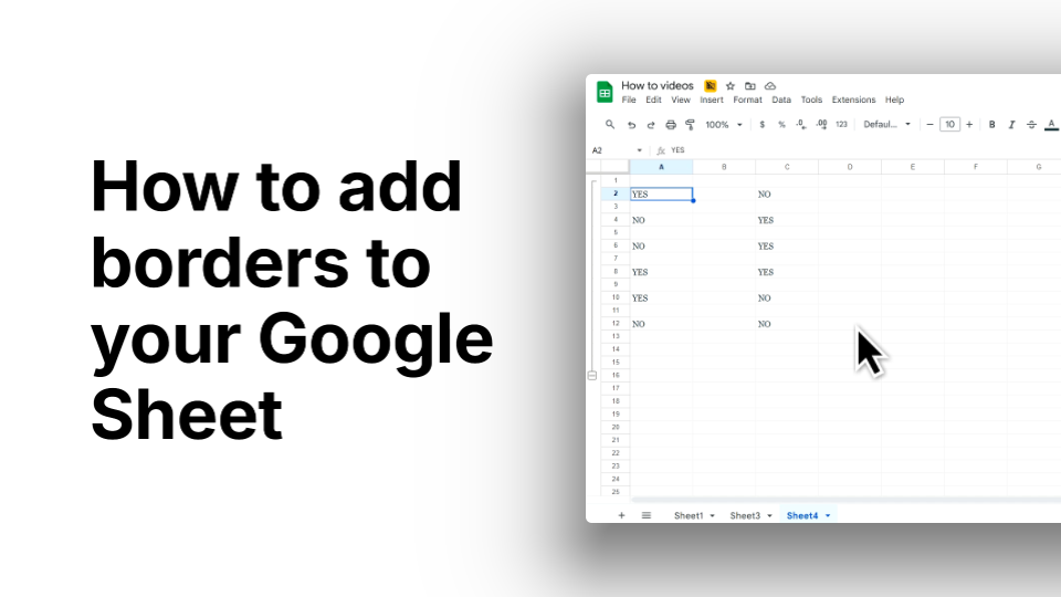 How to Add Borders to Your Google Sheet