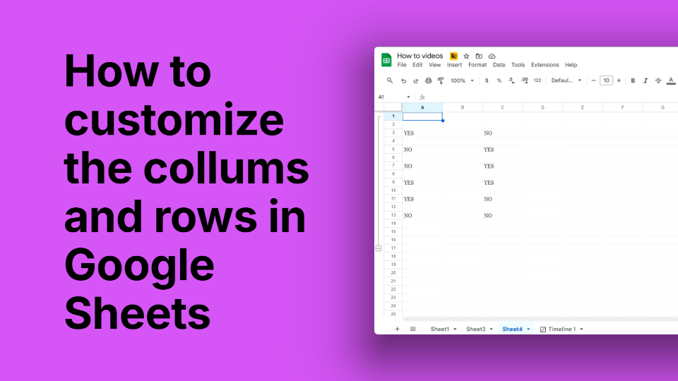 How to Customize Columns and Rows in Google Sheets