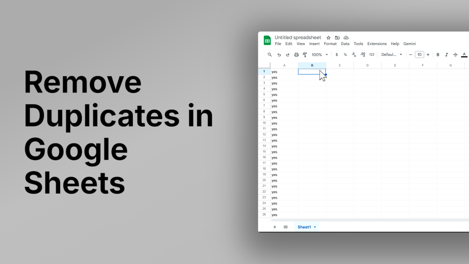 How to Remove Duplicates in Google Sheets