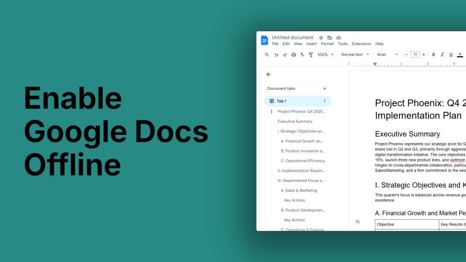 How to Enable Offline Access for Google Docs